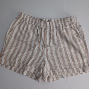 Old Navy Stripped Linen Pull On Shorts Sz L